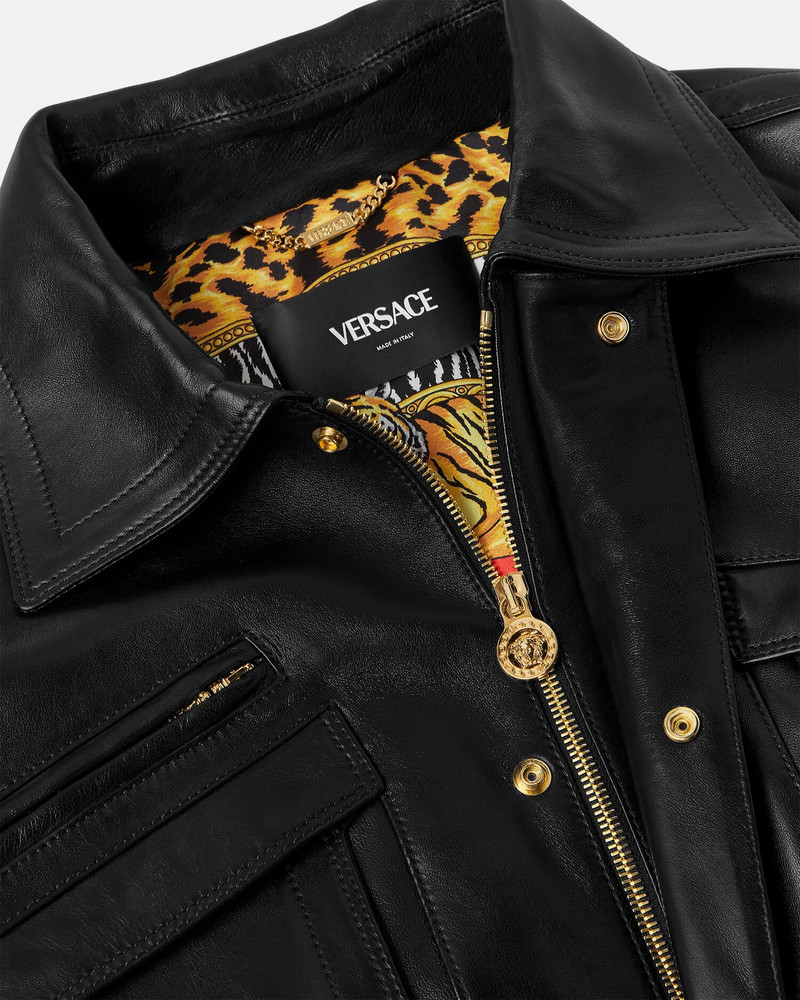 VERSACE Plongé Leather Blouson Jacket outlook