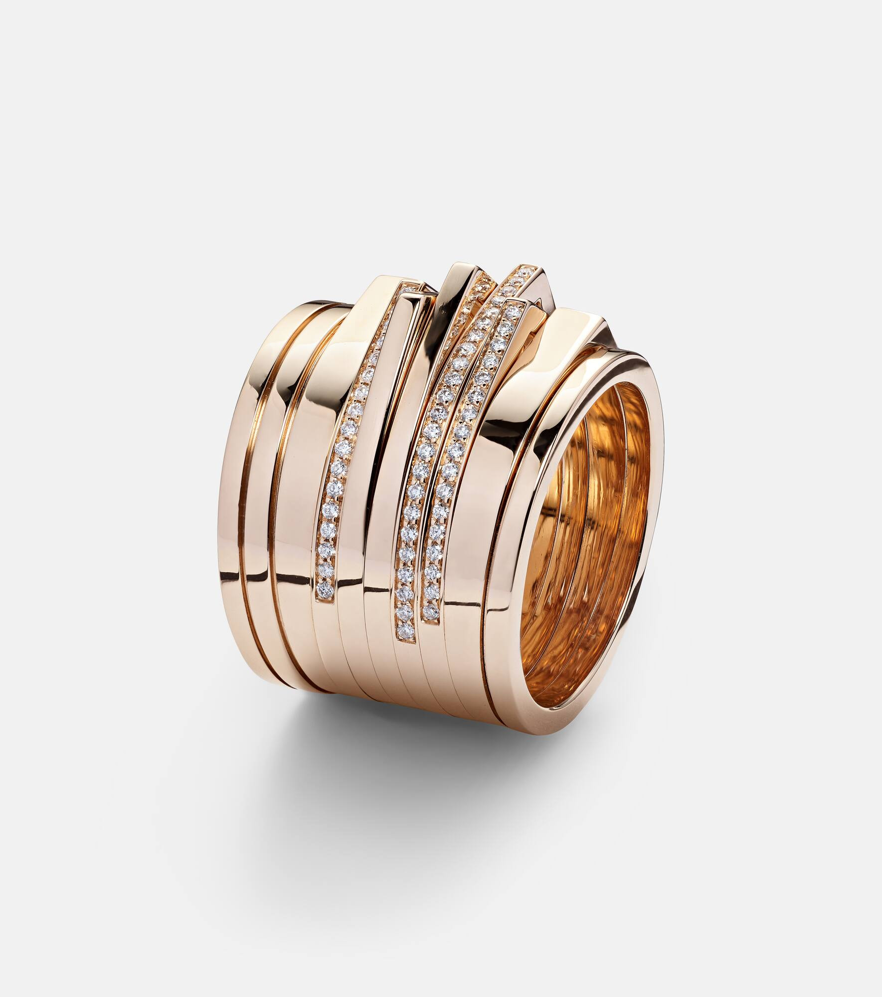 Antifer 18kt rose gold ring with diamonds - 4