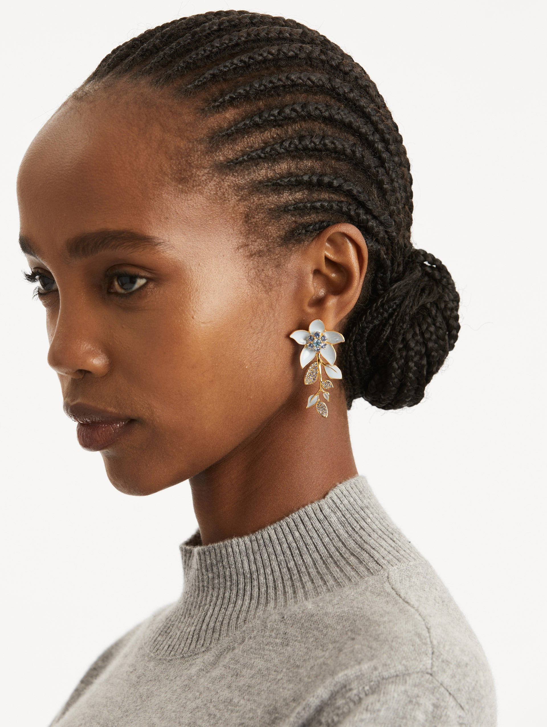 ENAMEL JASMIN VINE EARRINGS - 2