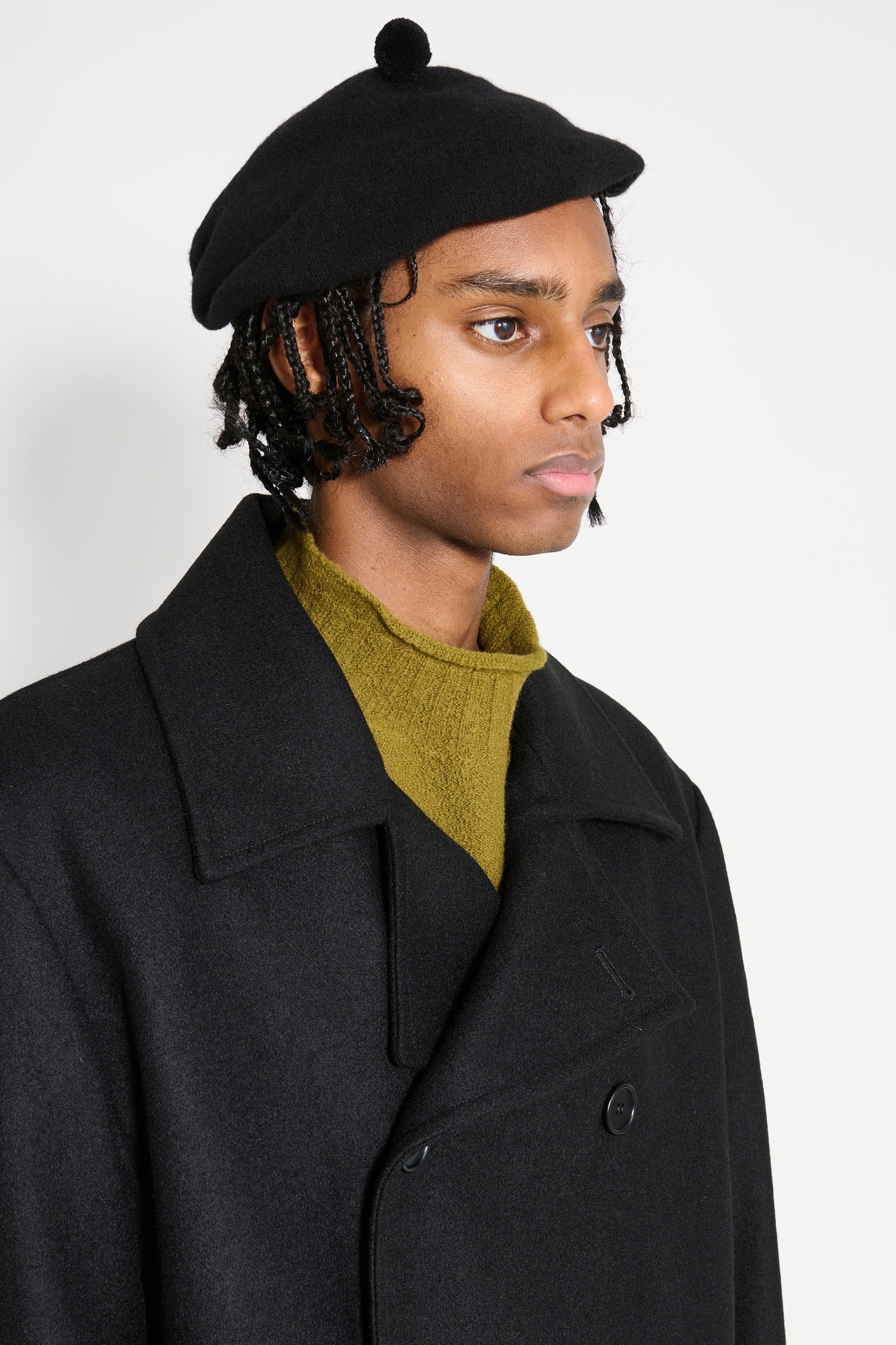 MARGARET HOWELL FELTED POM POM BERET BLACK - 3
