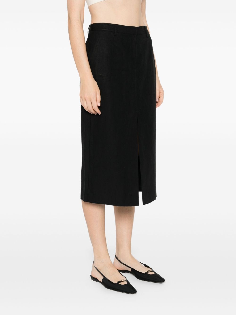 Trouser linen midi skirt - 3