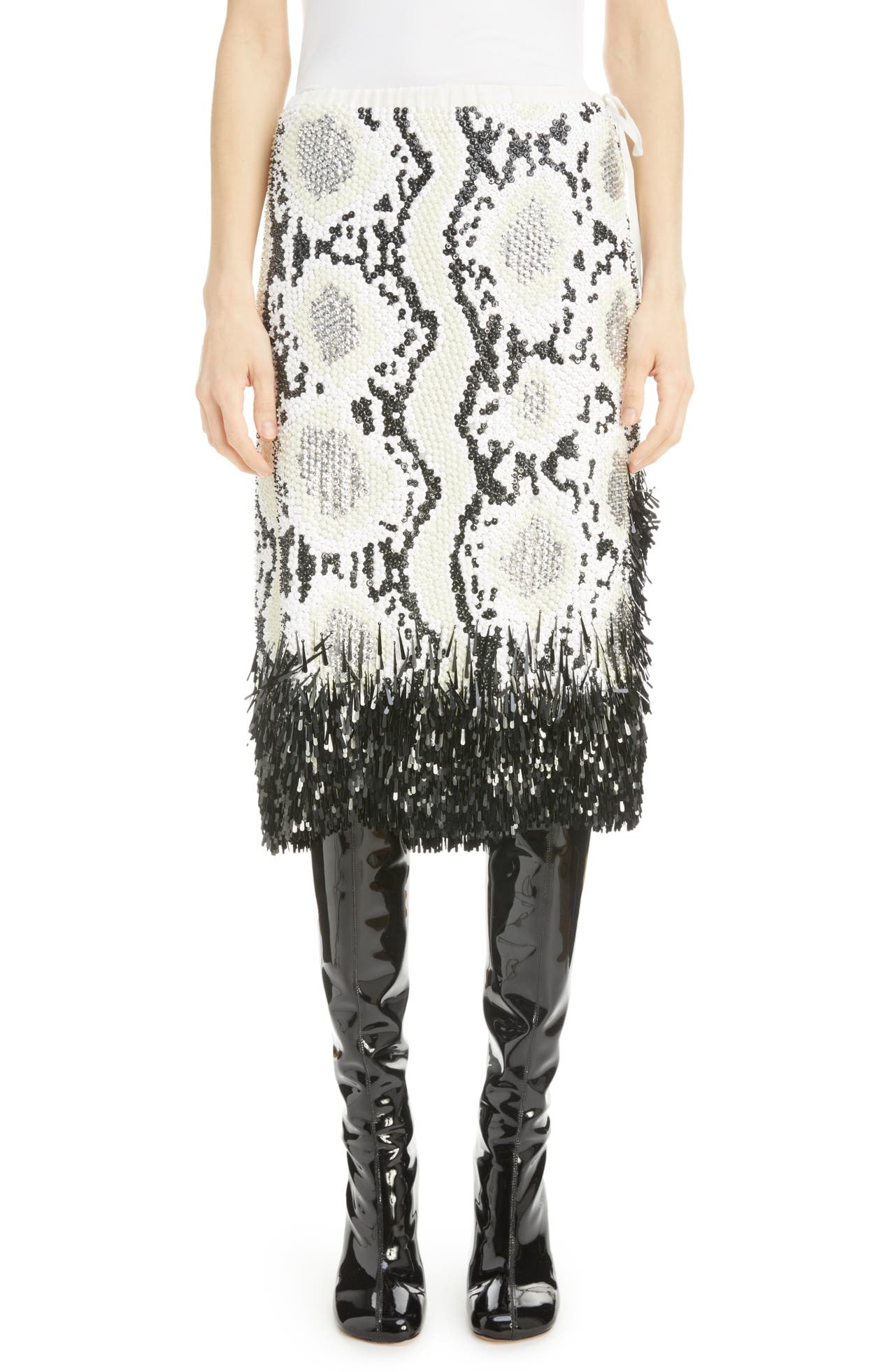 Dries Van Noten Scilla Embellished Skirt in White at Nordstrom - 1