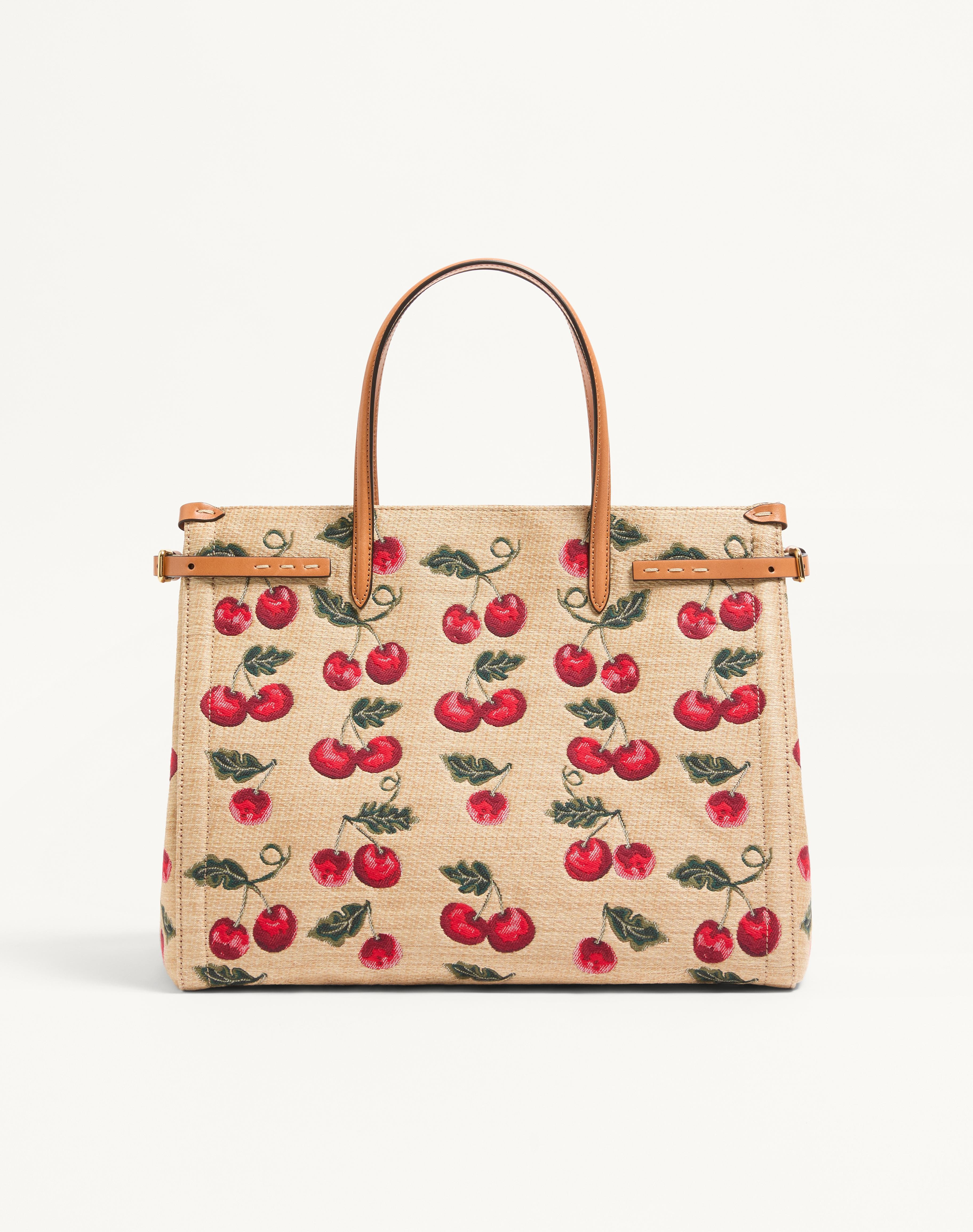 VALENTINO GARAVANI ANTIBES MEDIUM SHOPPING BAG IN JACQUARD SYNTHETIC RAFFIA - 5