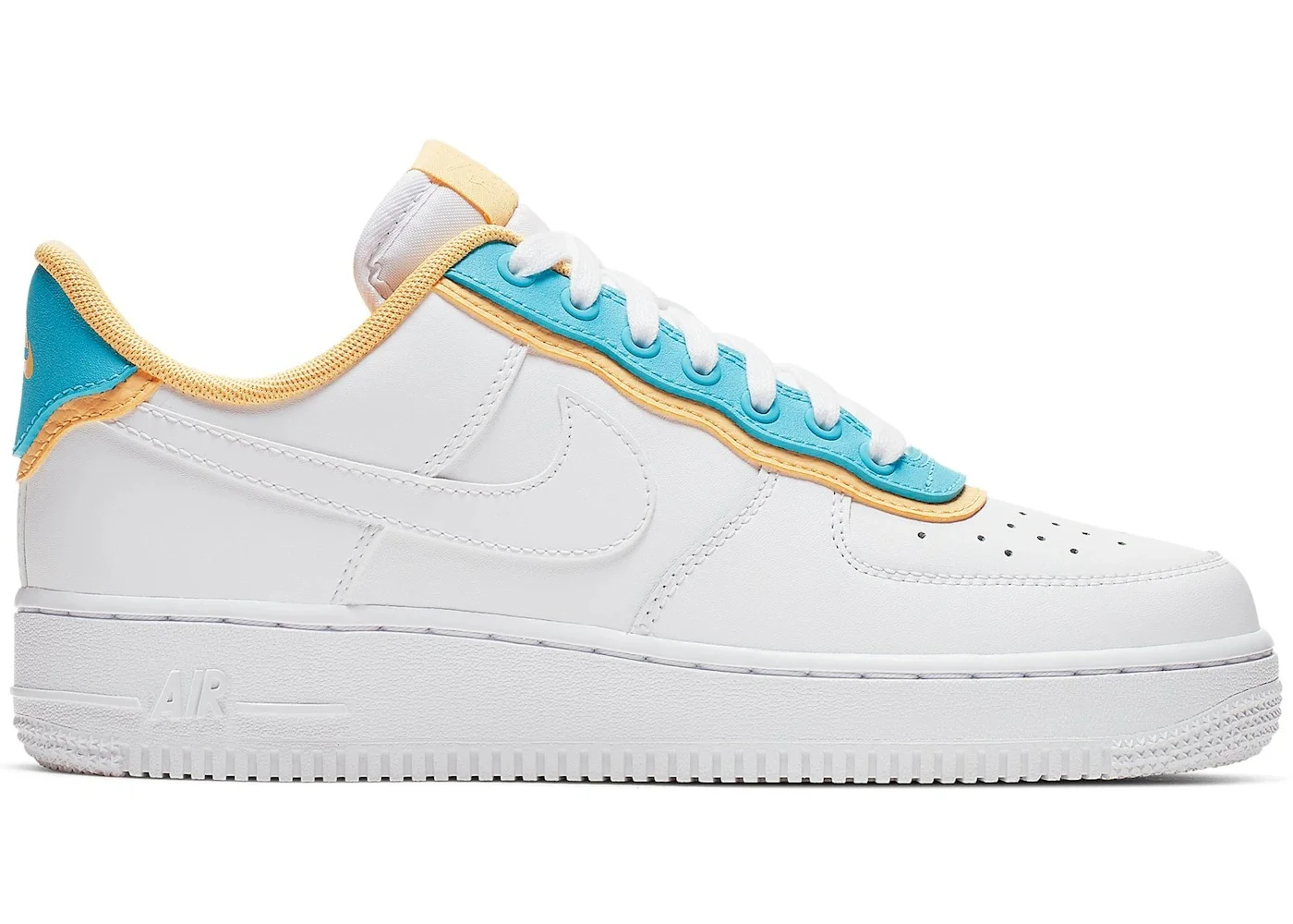 Nike Air Force 1 Low SE White Light Blue Fury Topaz Gold (Women's) - 1