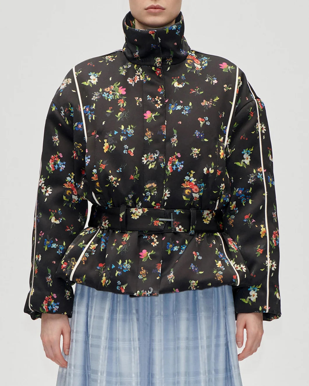 CINCHED AVIATOR BOMBER JACKET - MAGNOLIA GARDEN - 2