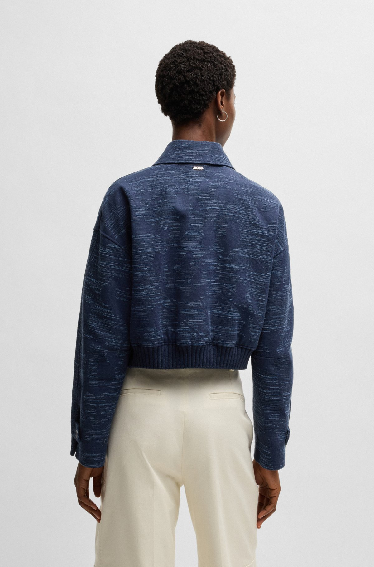RELAXED-FIT BLAZER WITH FLORAL STRUCTURE - 4