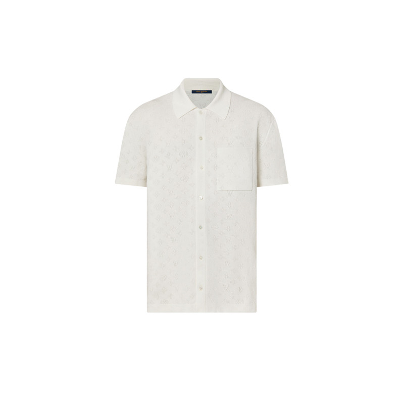 Monogram Pointelle Short-Sleeved Shirt 1