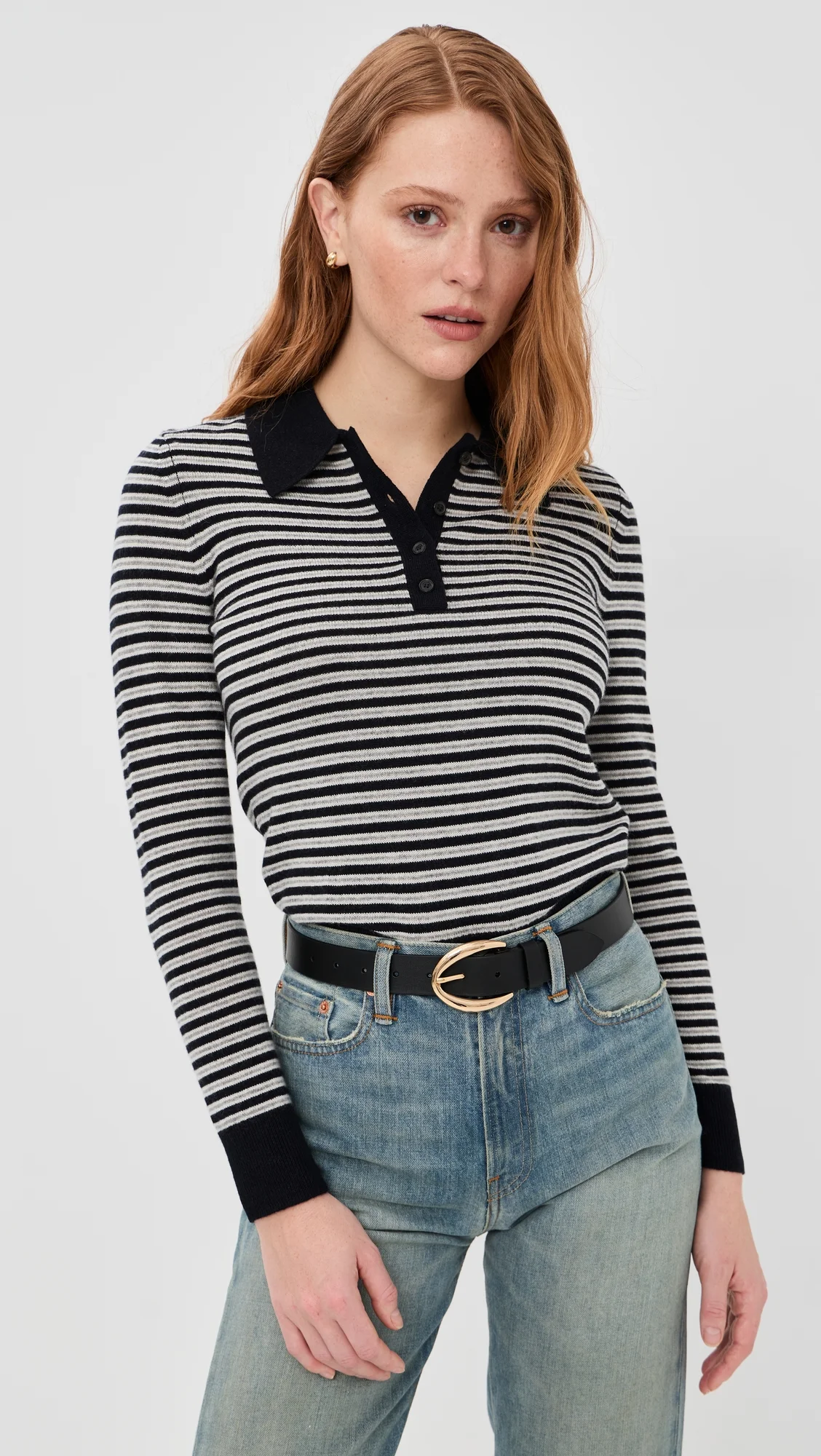 Prescott Cashmere Stripe Polo - 1