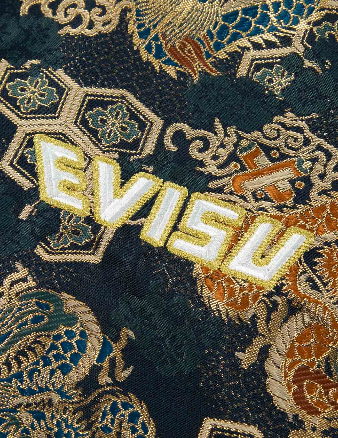 LOGO EMBROIDERY BROCADE FABRIC-BLOCKING LOOSE FIT JACKET - 5