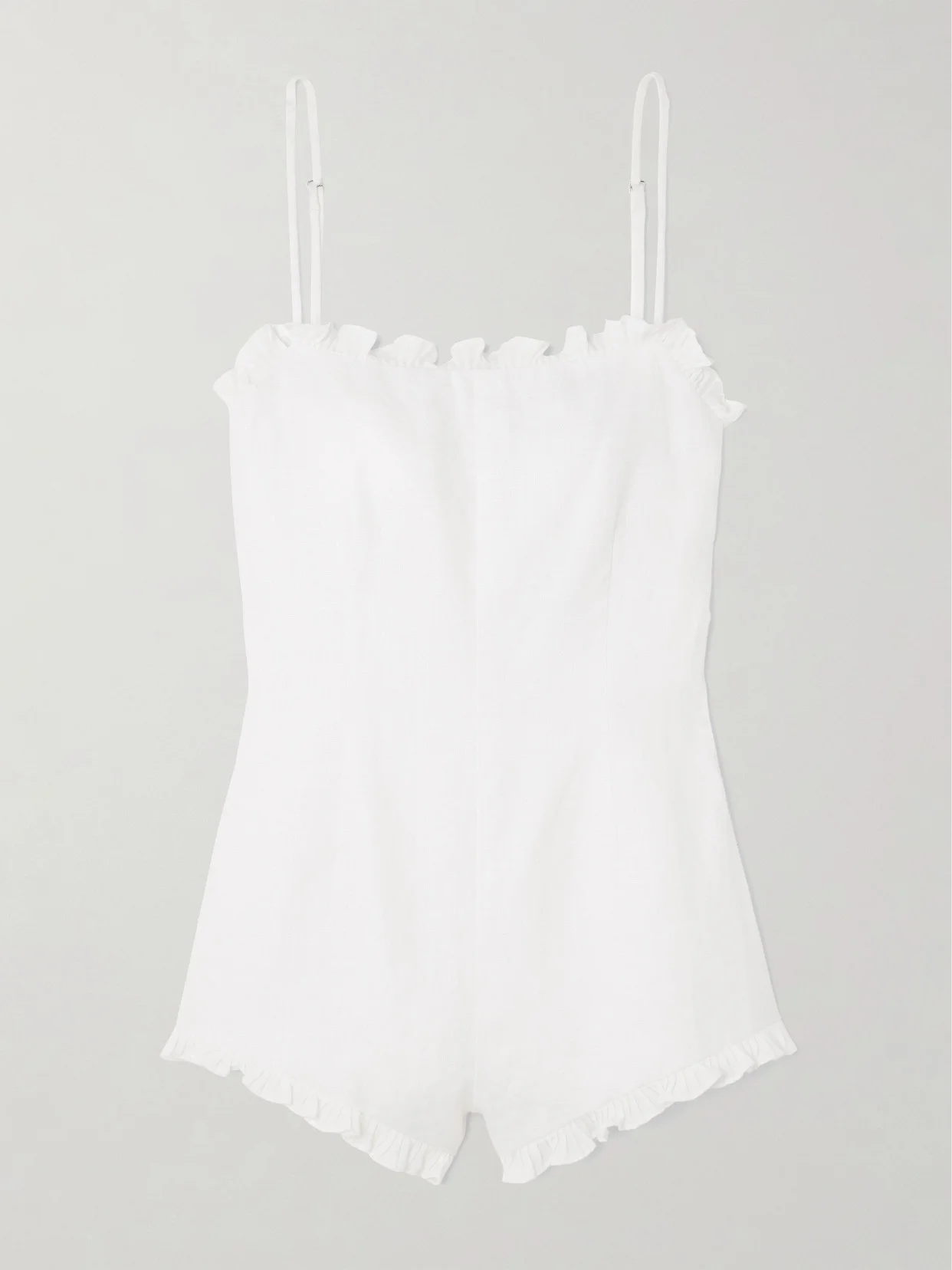 Florence Ruffled Linen Playsuit - 1