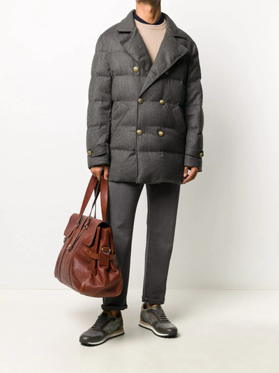 Brunello Cucinelli quilted double-breasted jacket outlook