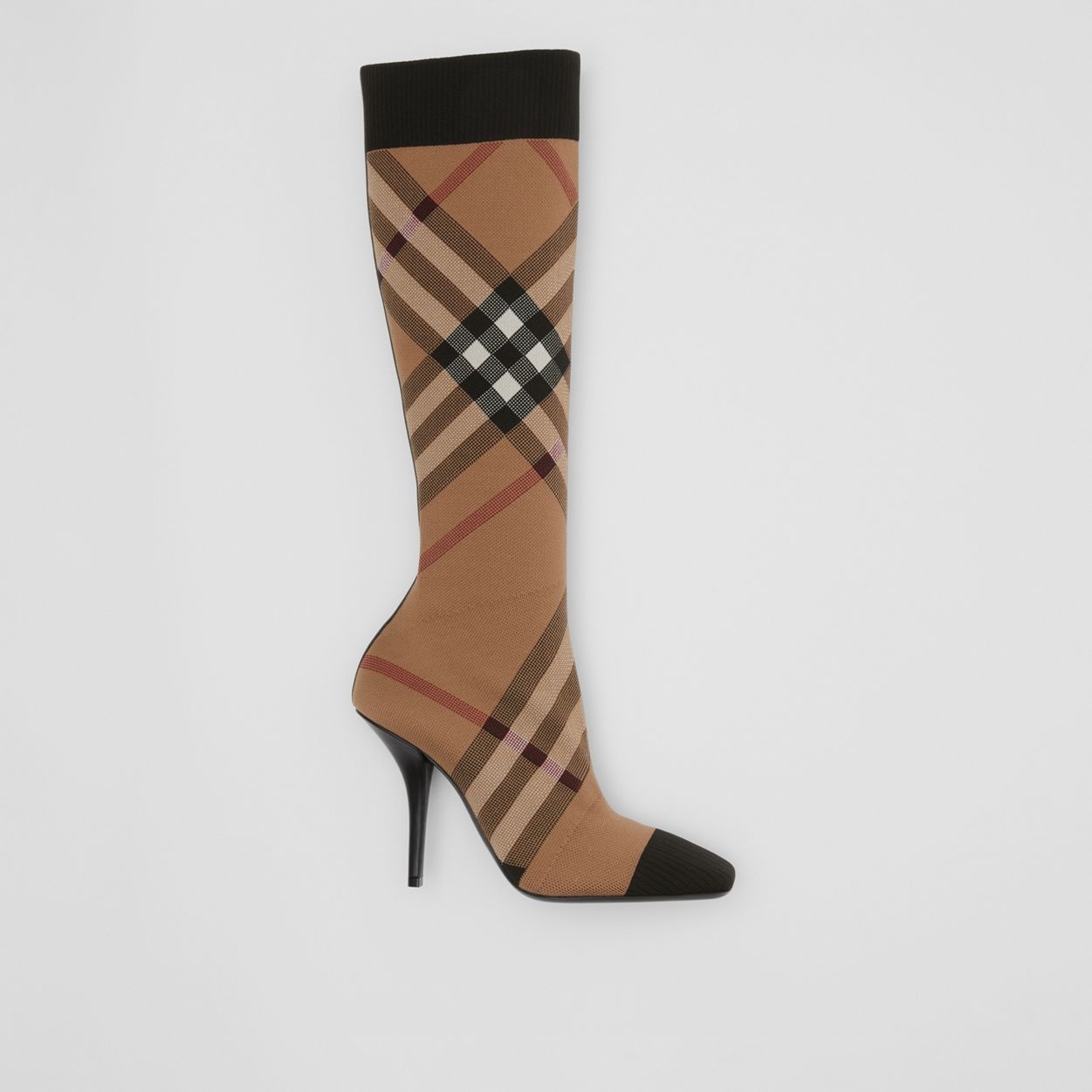 Knitted Check Sock Boots - 1