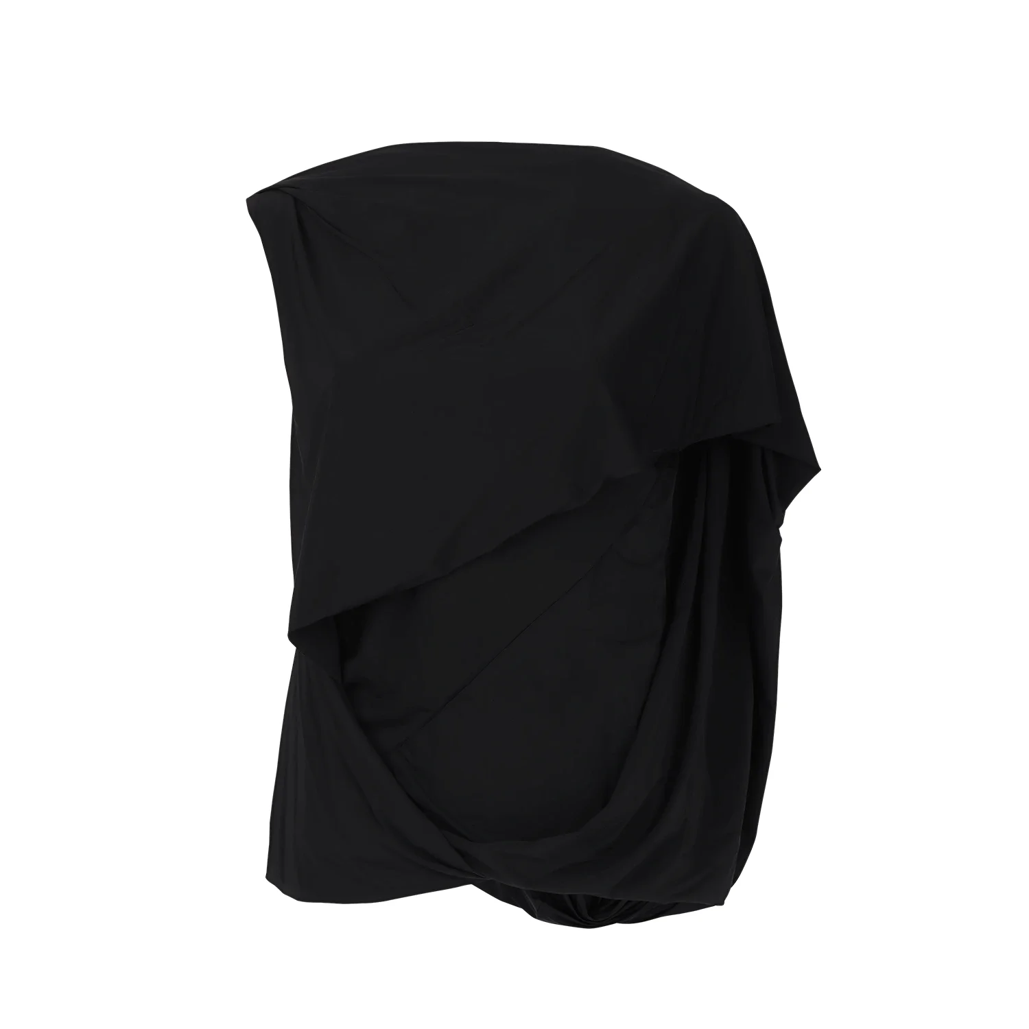 LYCRA SIDE DRAPE TOP BLACK - 1