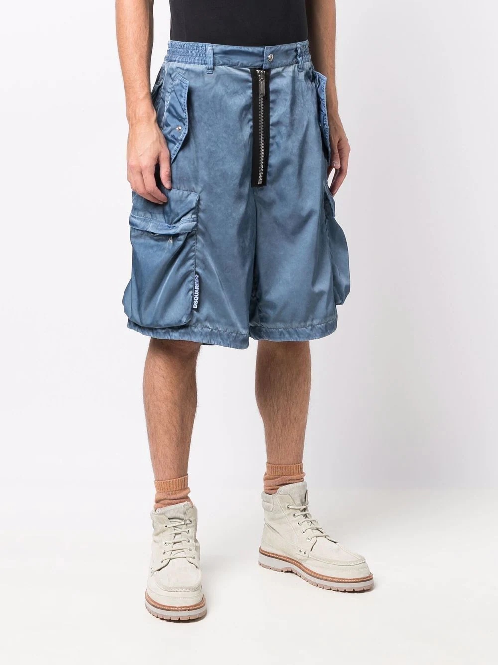 drawstring track shorts - 3