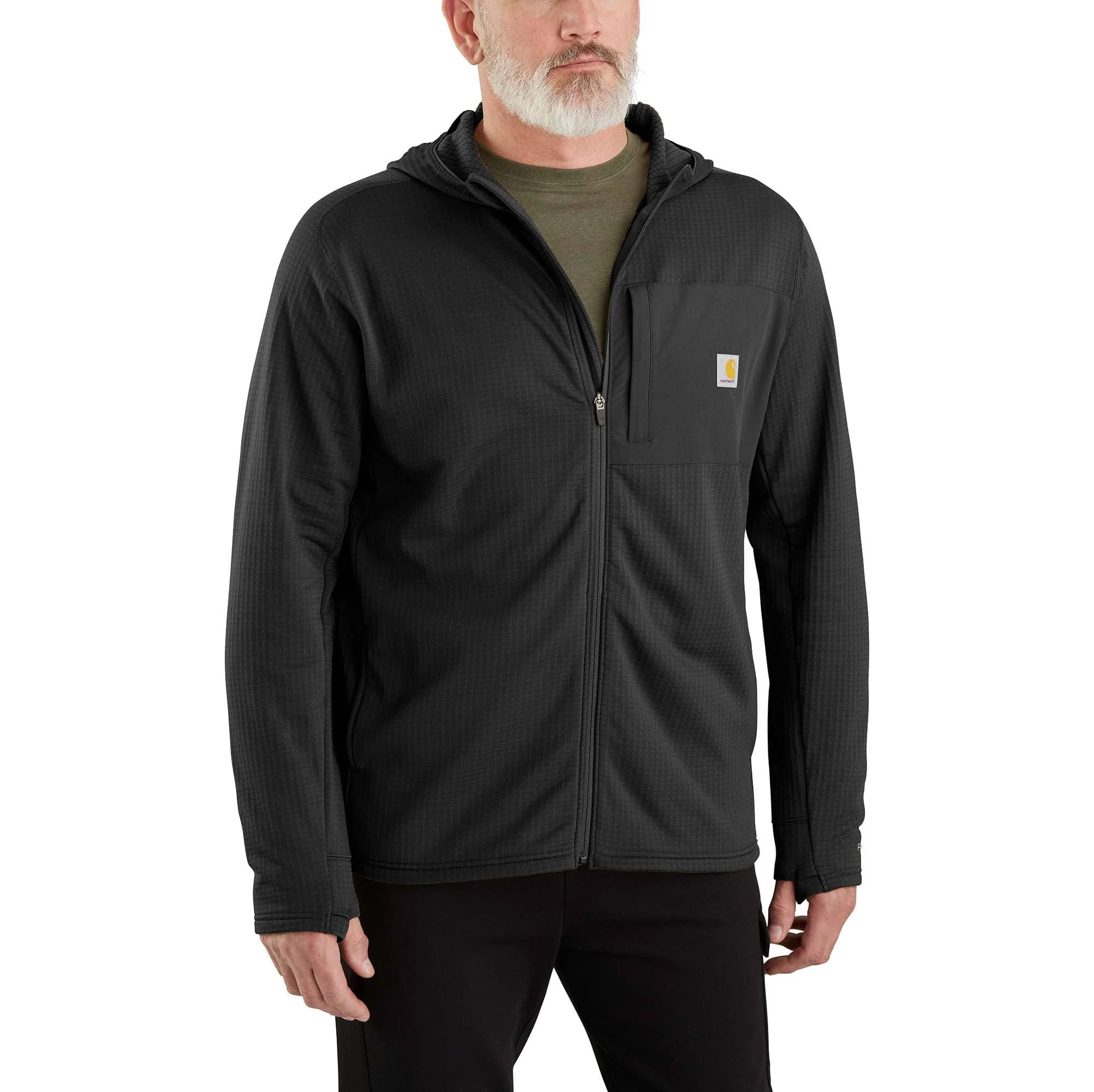 Carhartt Force® Relaxed Fit Full-Zip Long-Sleeve Hooded Fleece-Lined Shirt - 1