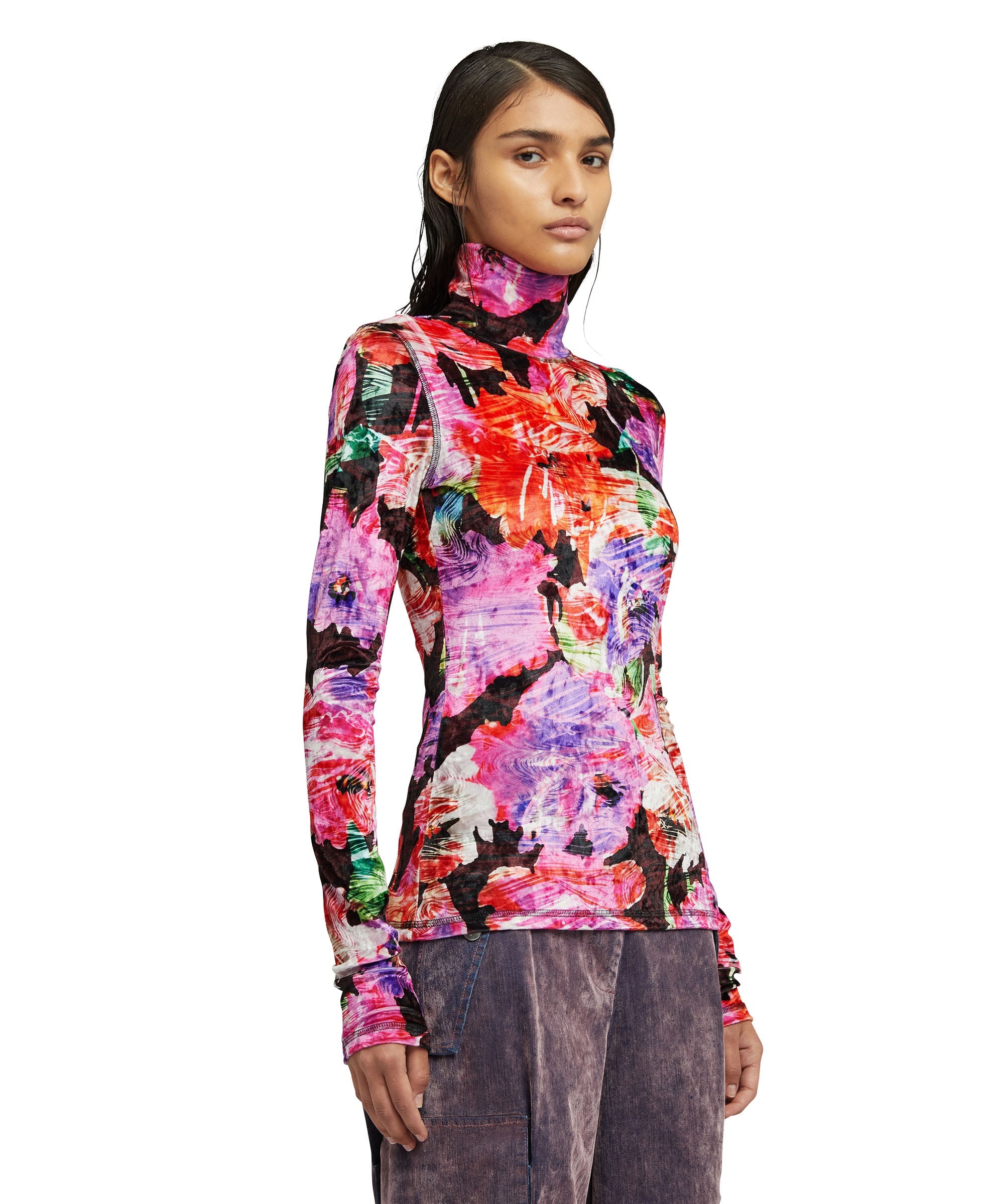 Elasticized blouse with "Blossom Hallucination" print - 4