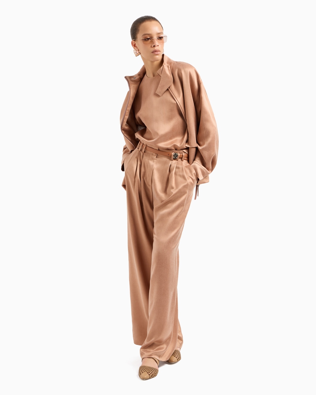 CUPRO AND VISCOSE CREW-NECK BLOUSE - 4