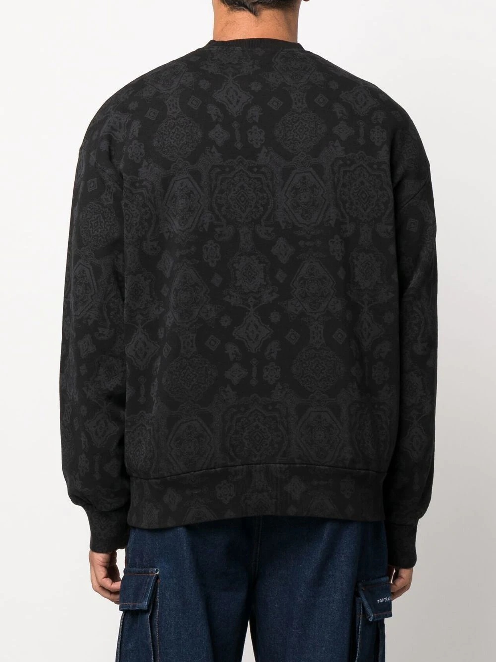 baroque-print cotton sweatshirt - 4