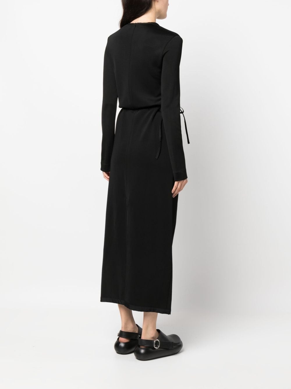 crew-neck long-sleeve midi dress - 4