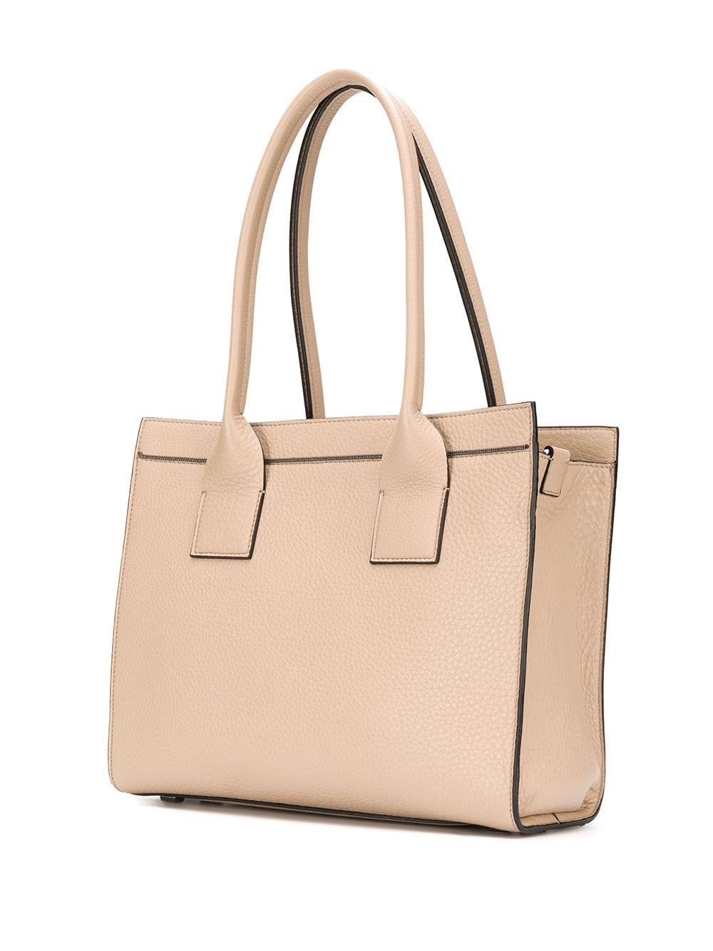 logo embossed pebbled leather tote - 3