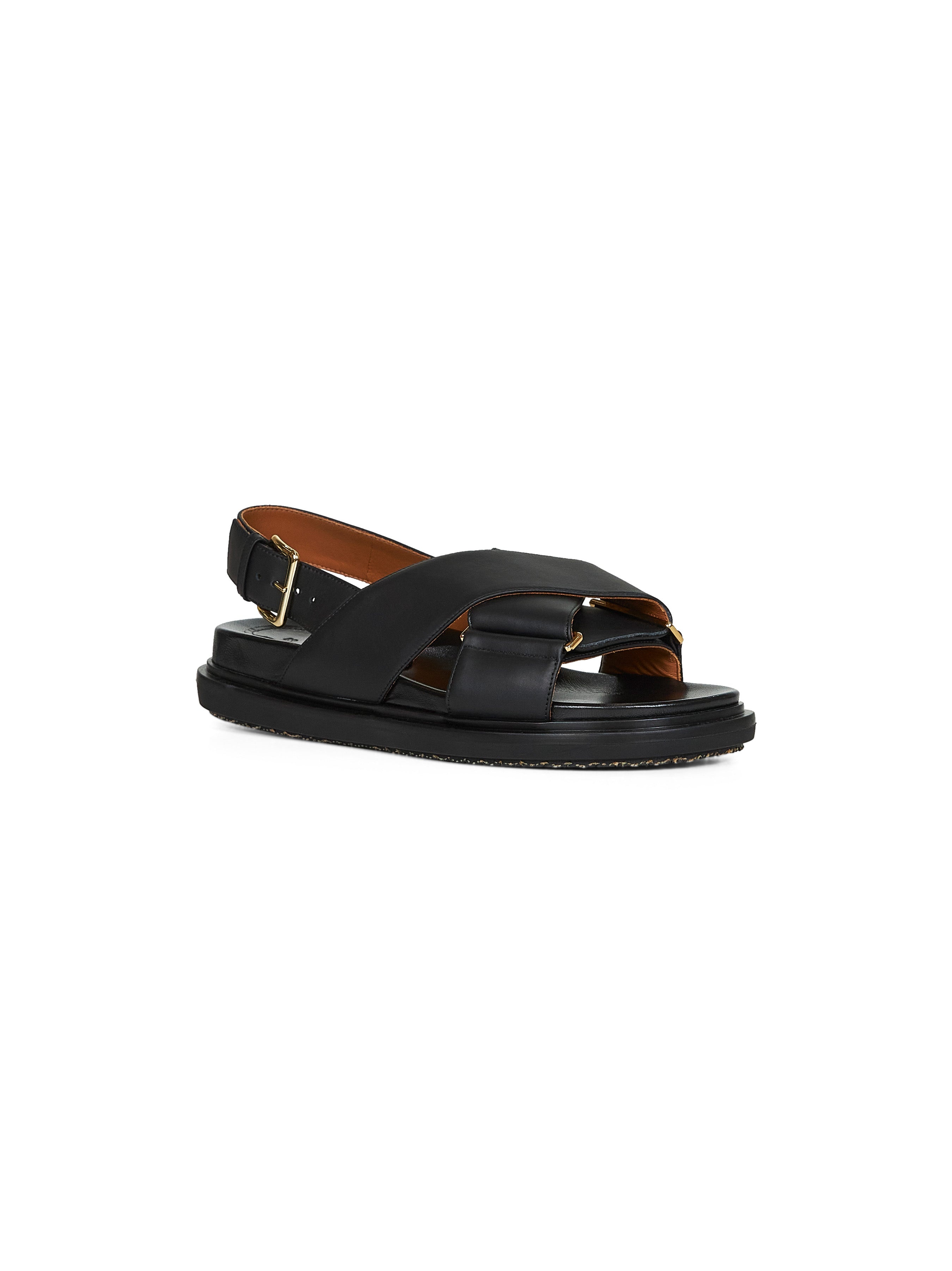 Black calfskin Fussbett sandals - 5