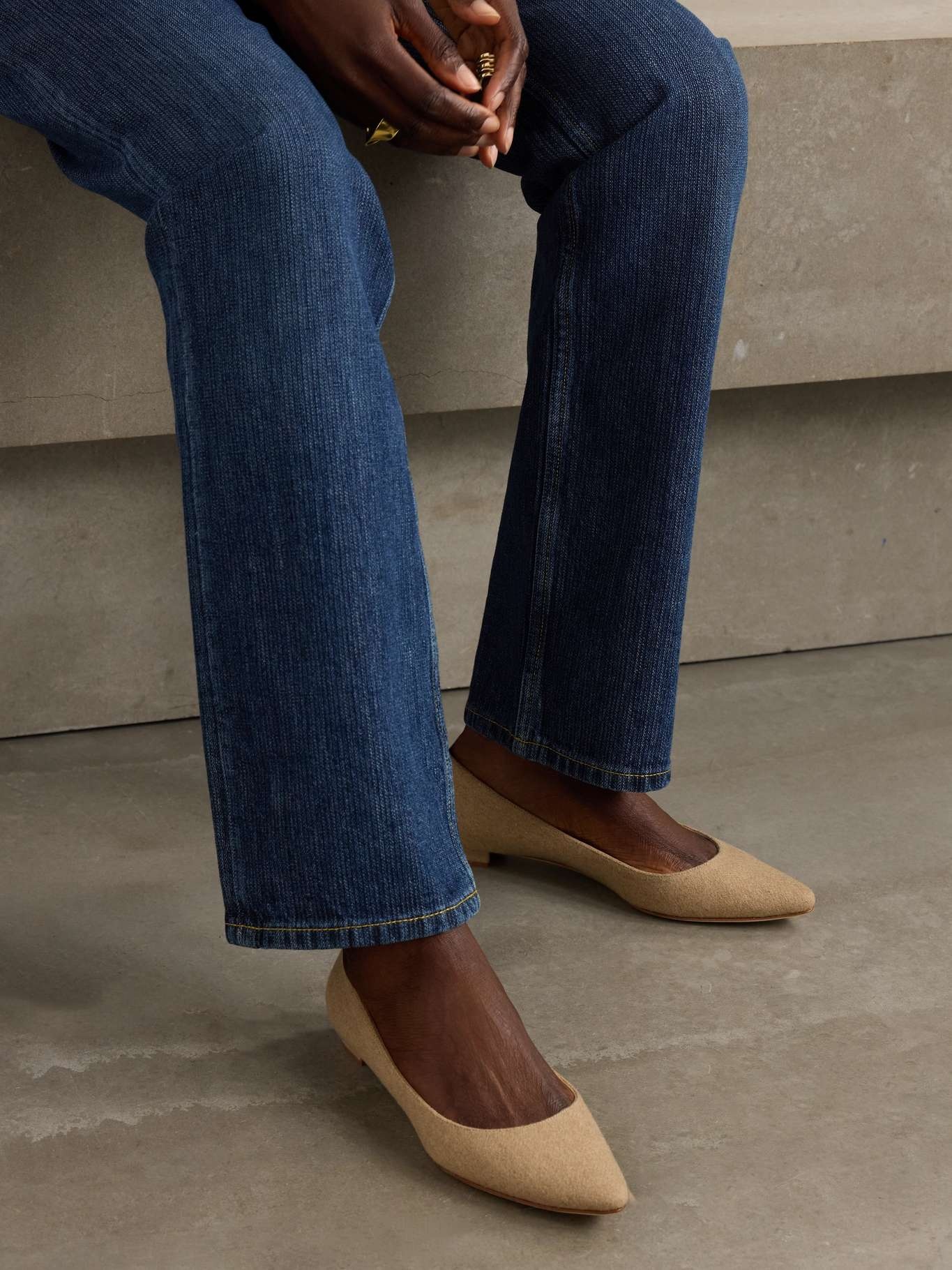 Lanza Bb wool point-toe flats - 2
