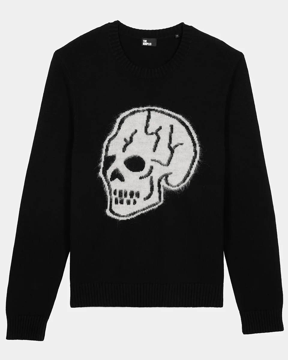 BLACK SKULL SWEATER - 1