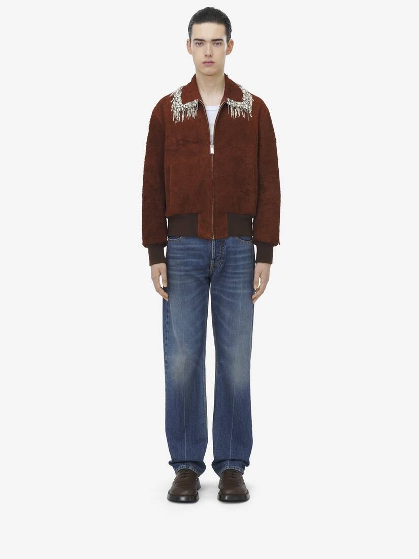 Raw Suede Bomber Jacket - 3