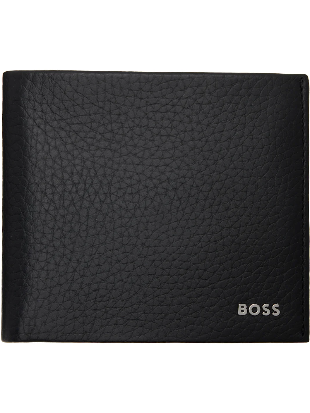 Black Grained Leather Wallet - 1