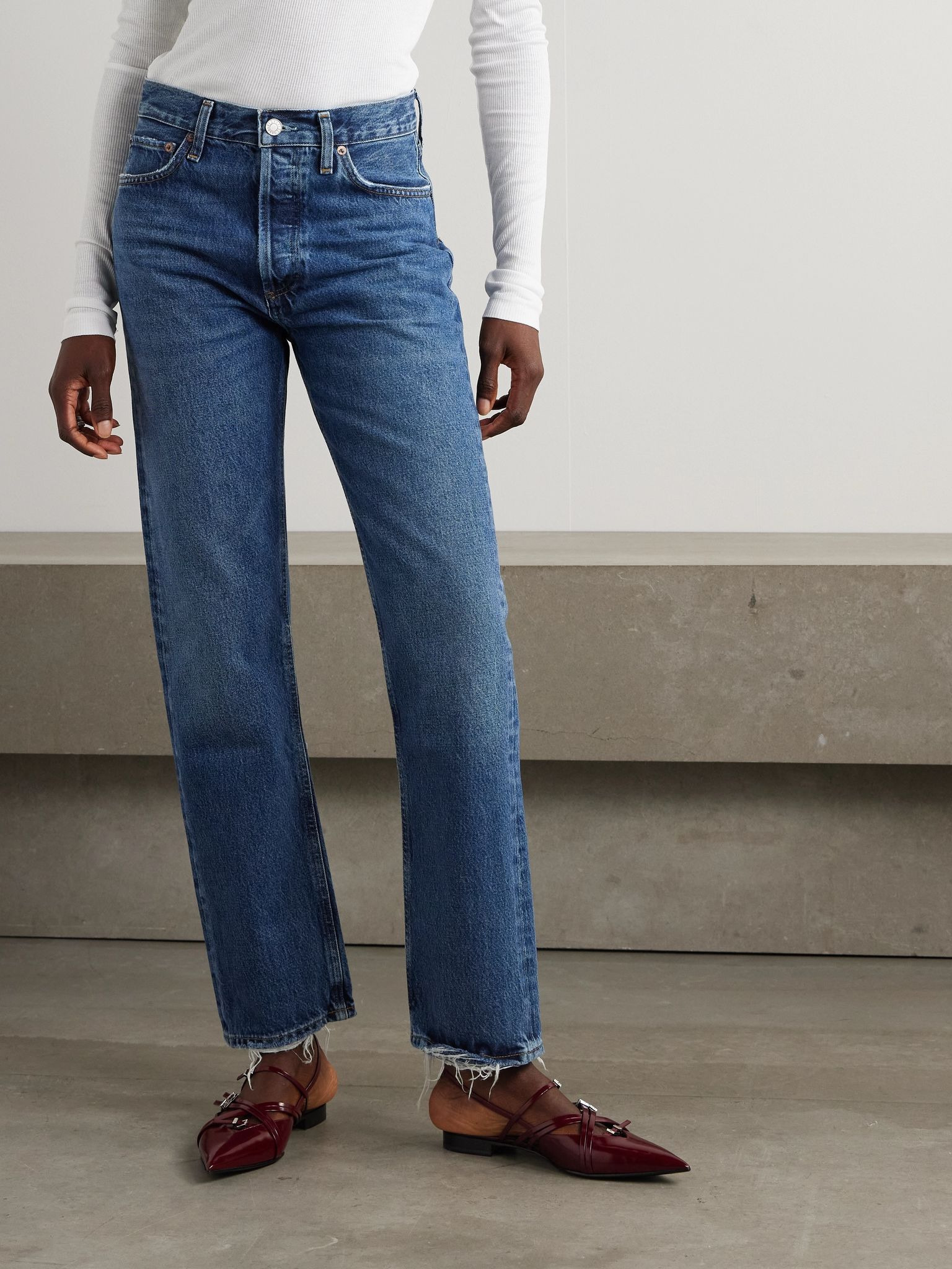 + NET SUSTAIN '90s Pinch Waist high-rise straight-leg organic jeans Dark denim - 3