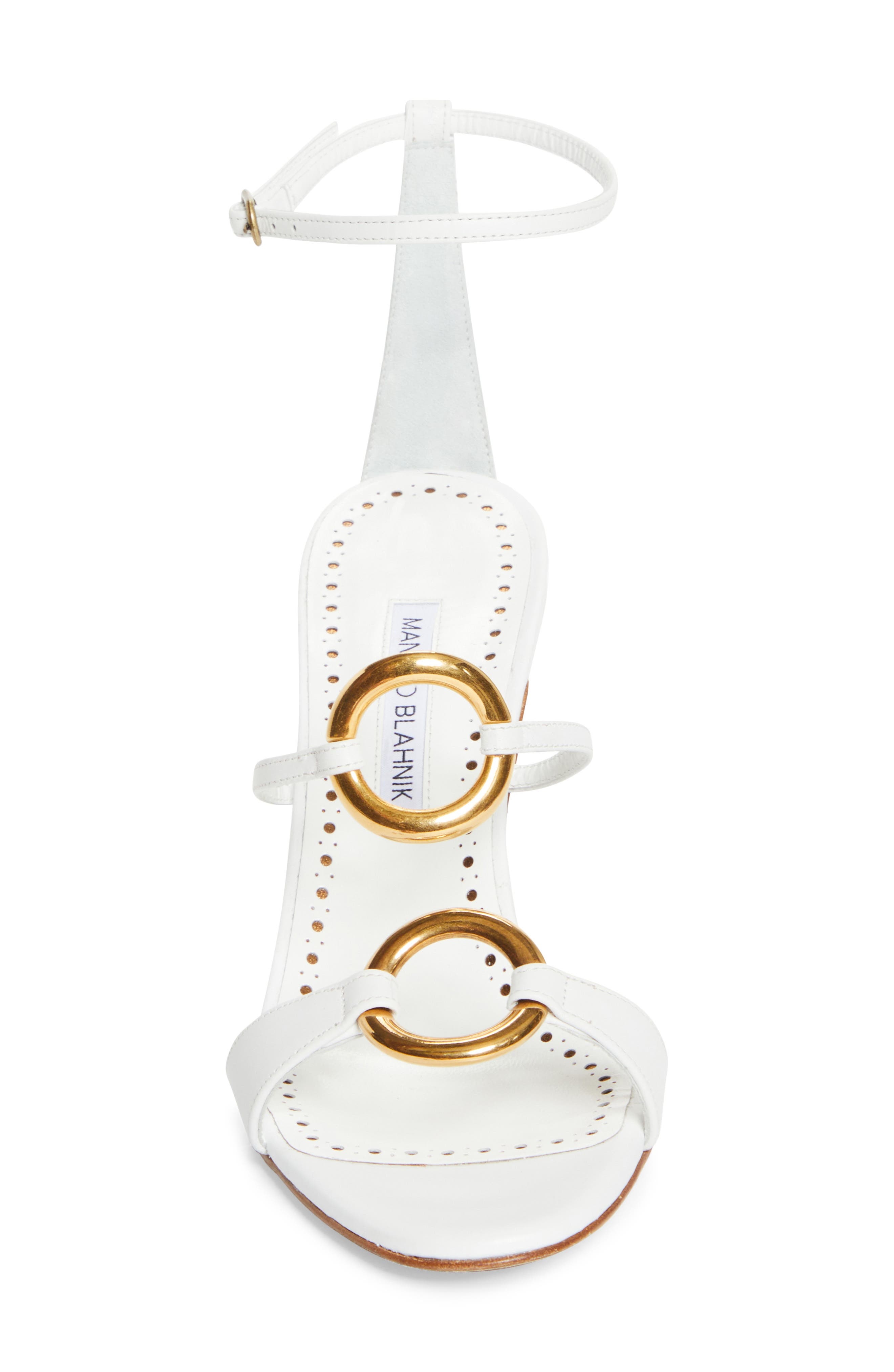 Manolo Blahnik Hisfahan Ankle Strap Sandal in White at Nordstrom - 4