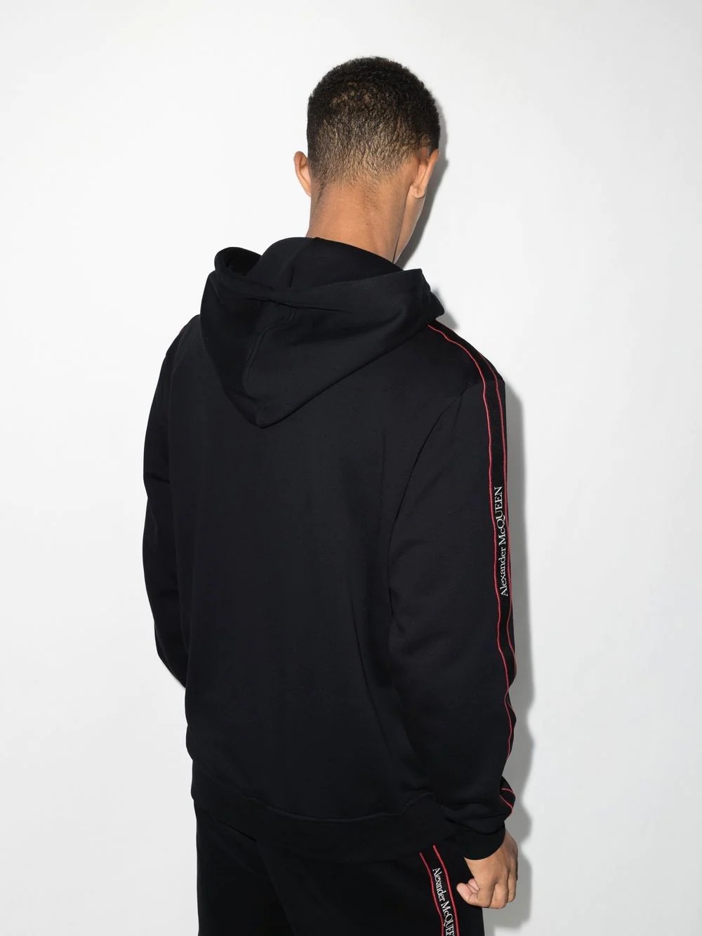 logo-tape zip-up hoodie - 3