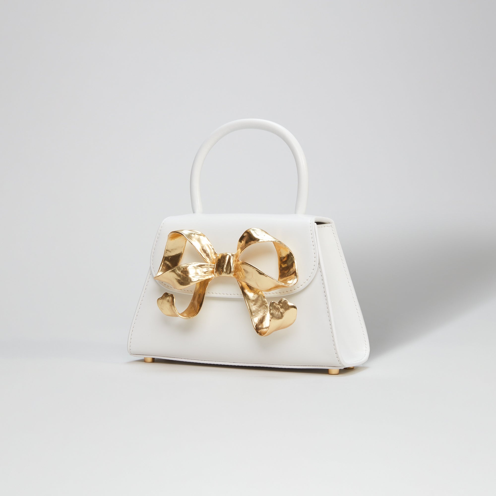 The Bow Mini in White with Gold Hardware - 2