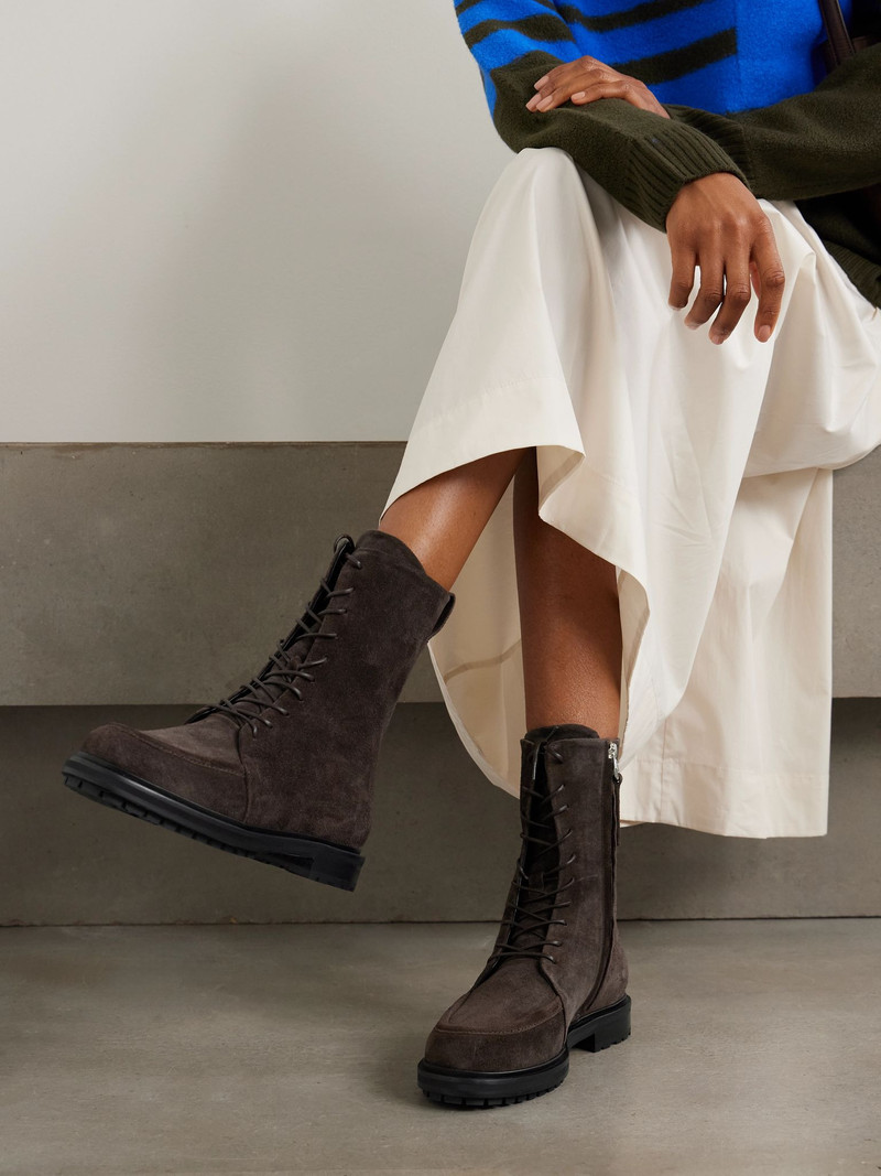 Aeyde Tate suede ankle boots Chocolate outlook