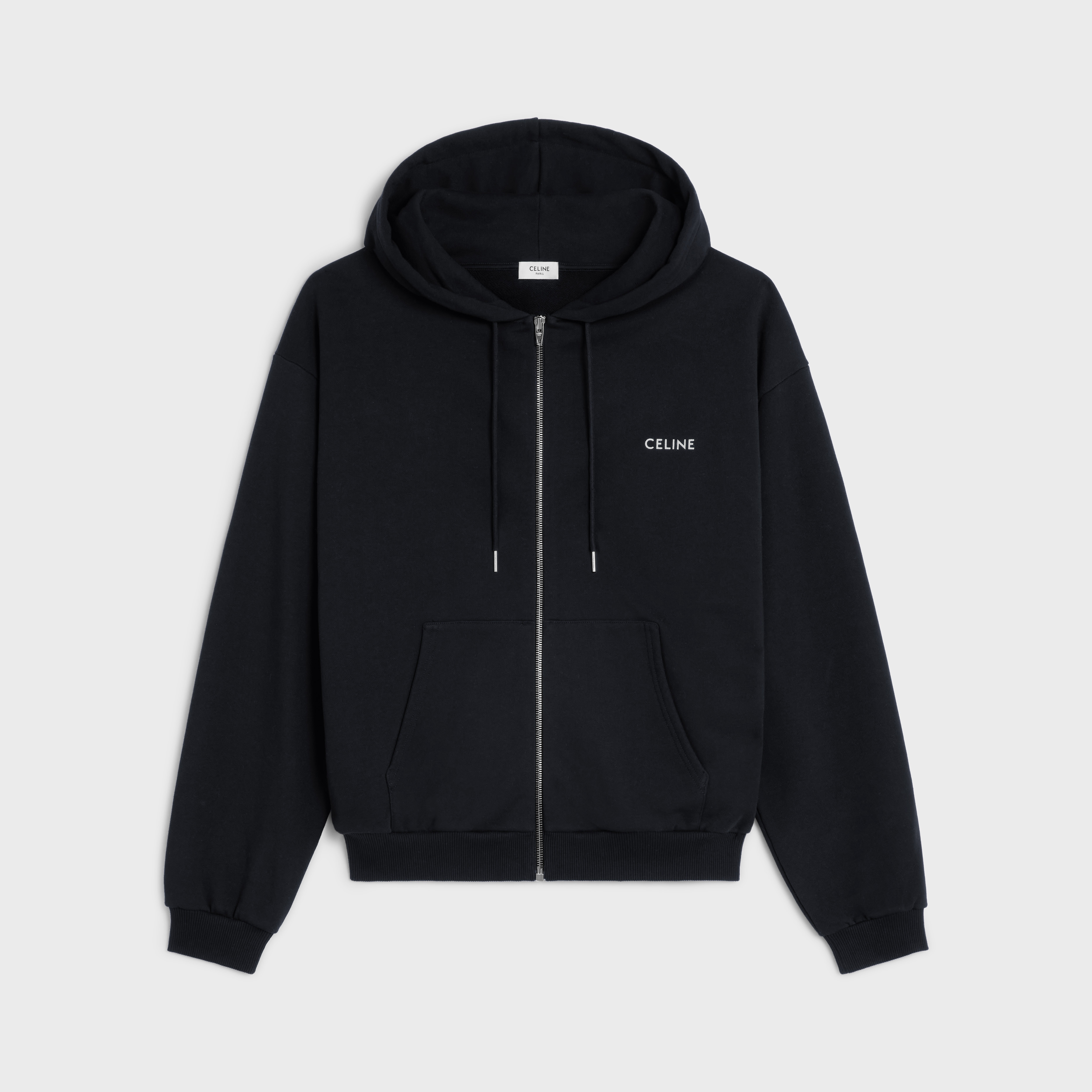 celine Loose zipped hoodie in cotton fleece - 1
