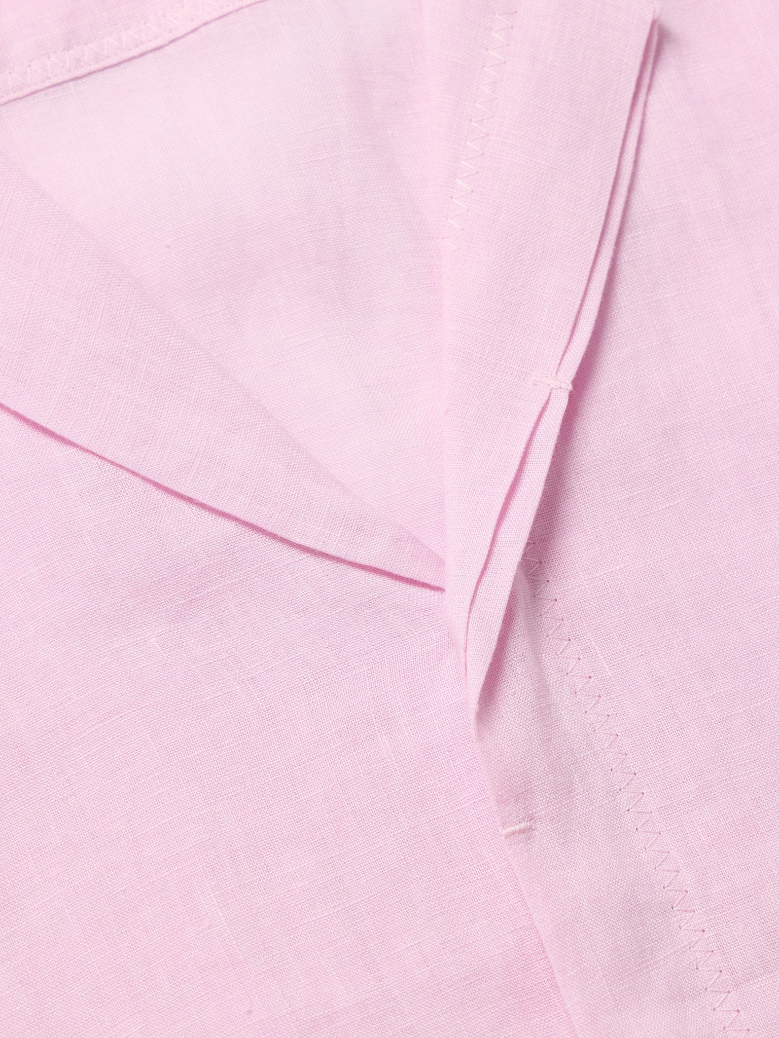 Maitan II Camp-Collar Linen Shirt Pink - 4