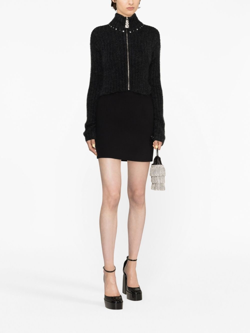 embellished ribbed-knit cardigan - 2