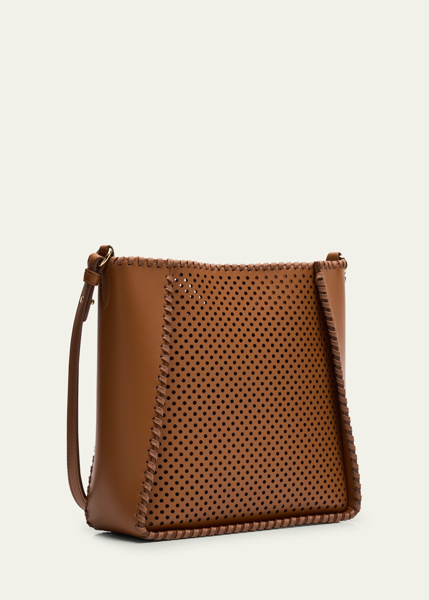 Logo Perforated Vegan Leather Crossbody Bag - 3