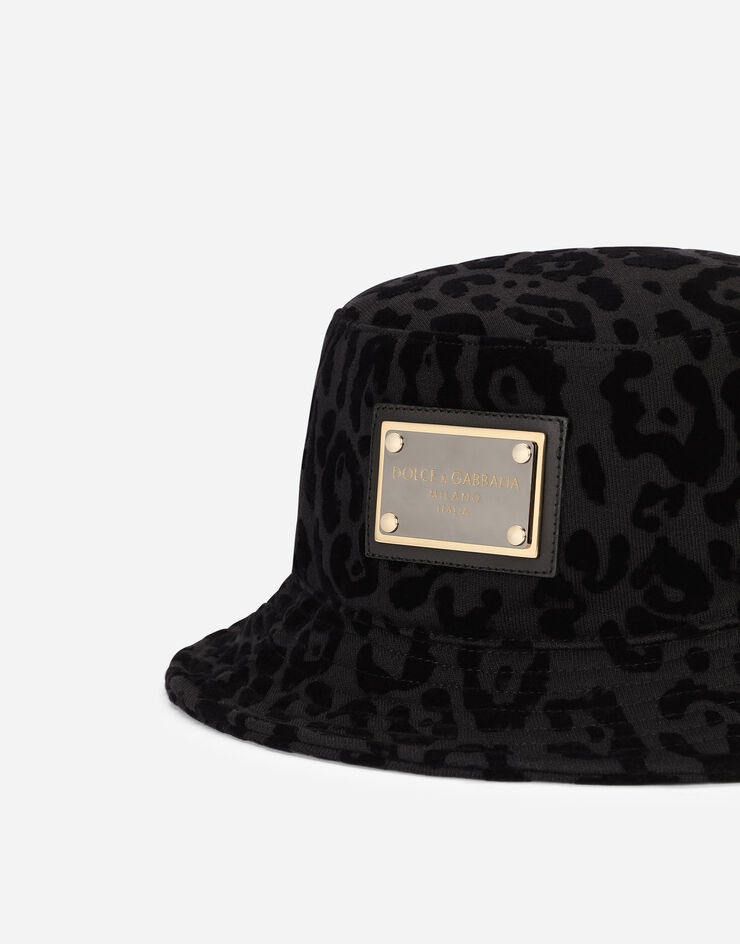 Bucket hat with flocked leopard print - 4