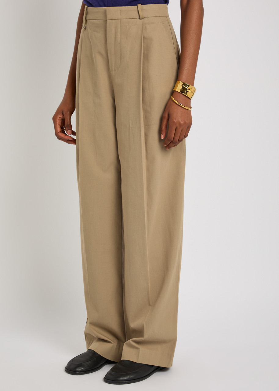 Vince Pleated Stretch-cotton Trousers - 2