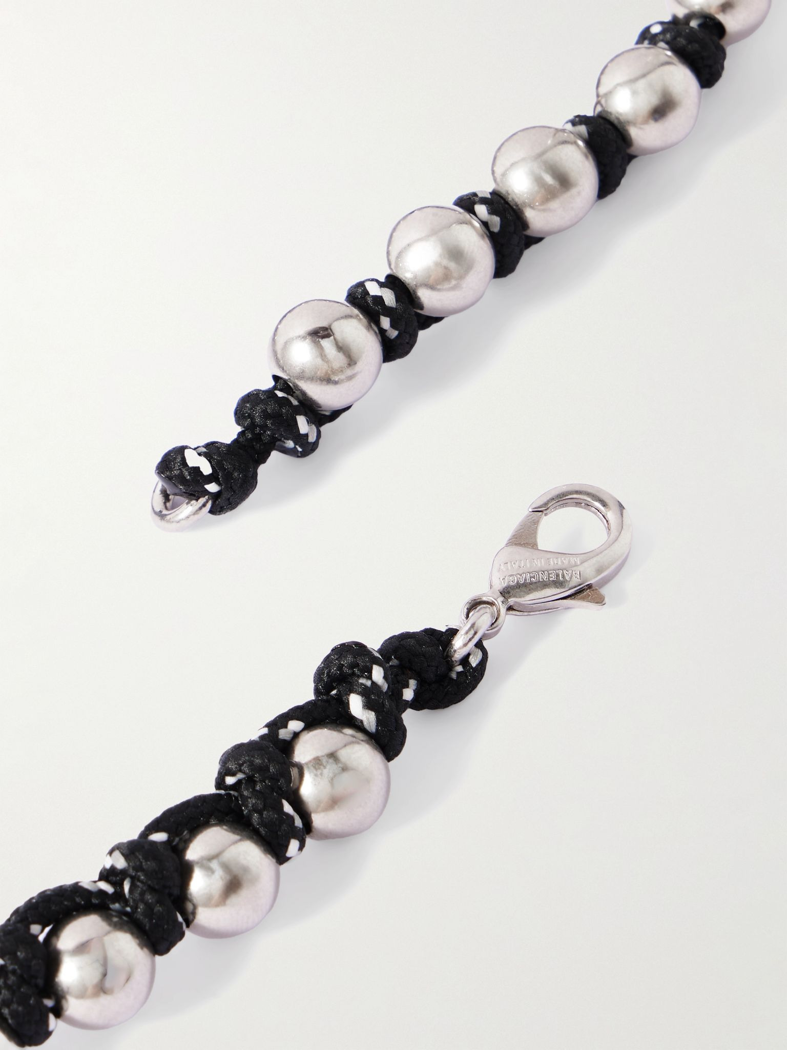Malibu Recycled Silver-Tone and Cord Choker Silver - 3