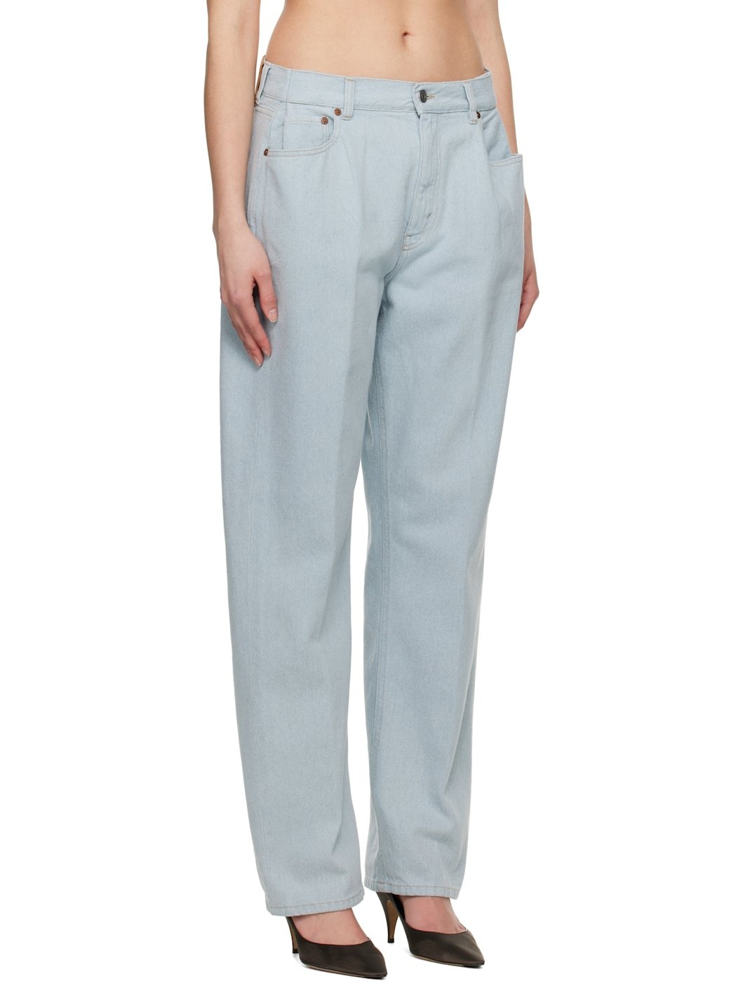Blue Straight Kick Pocket Boyfriend Jeans - 2