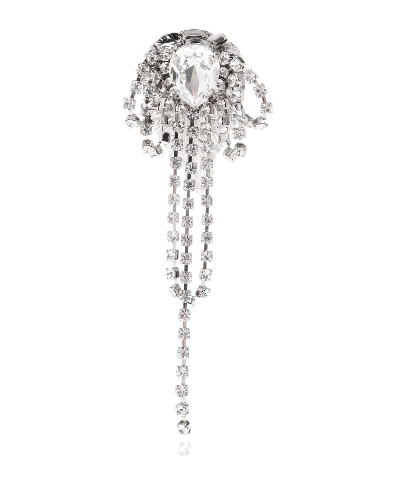 Alessandra Rich Clip-on Earrings With Shimmering Crystals - 4