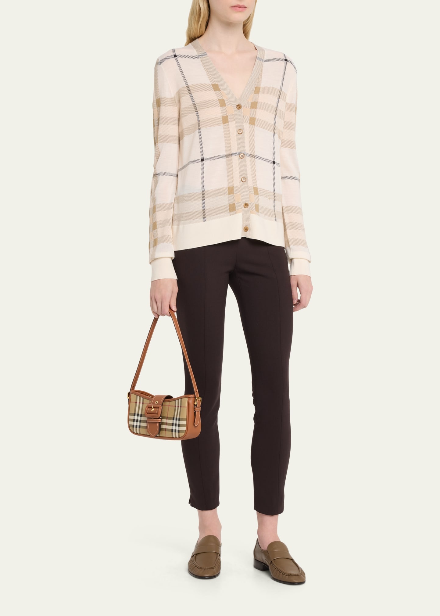 Check Buckle Shoulder Bag - 5