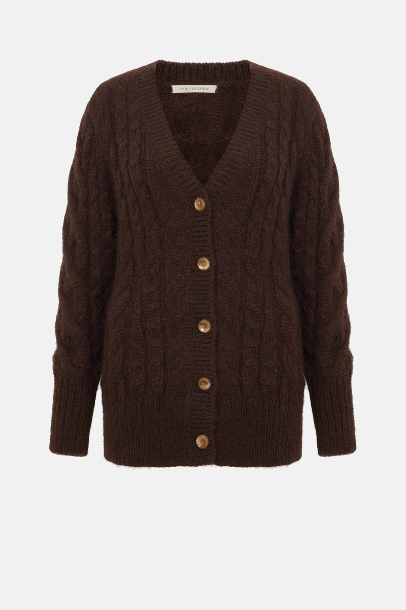 Ross Cardigan in Chocolate Mohair 1