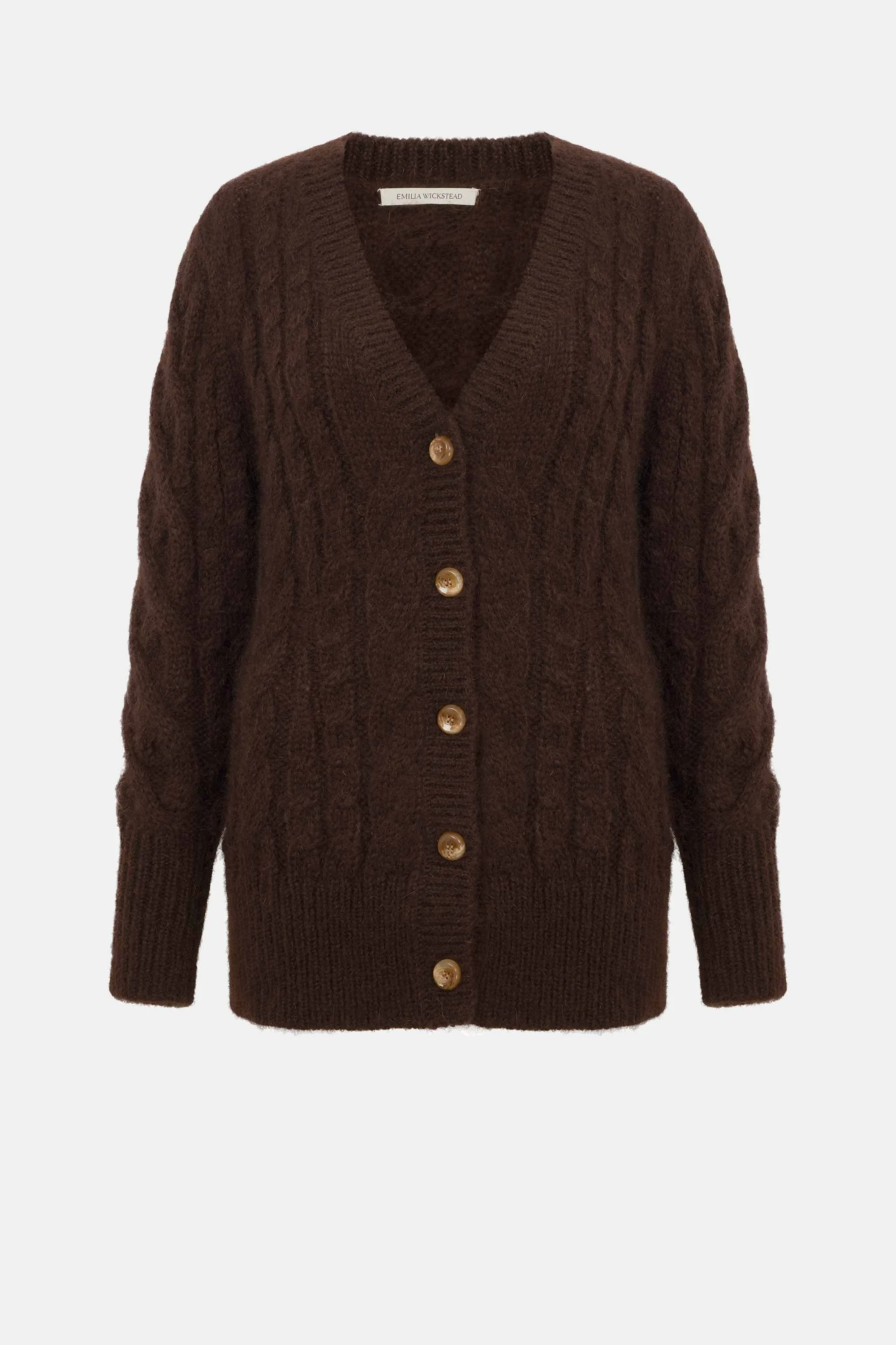 Ross Cardigan in Chocolate Mohair - 1