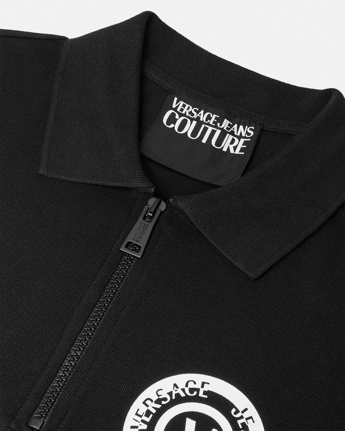 V-Emblem Zip Polo Shirt - 2