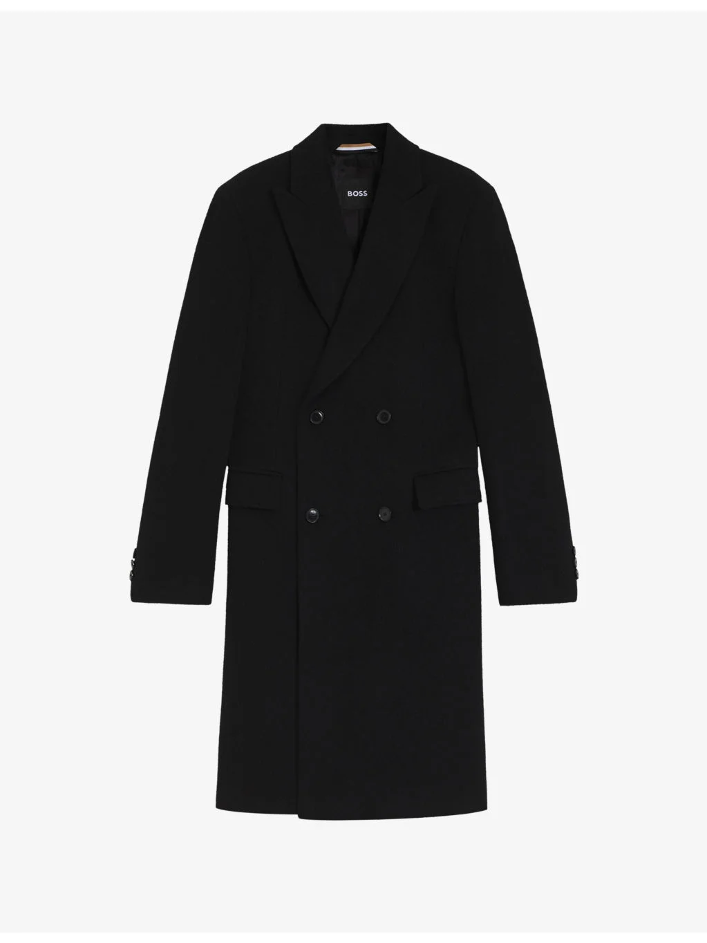 Double-Breasted Peak-Lapel Wool-Blend Coat - 1