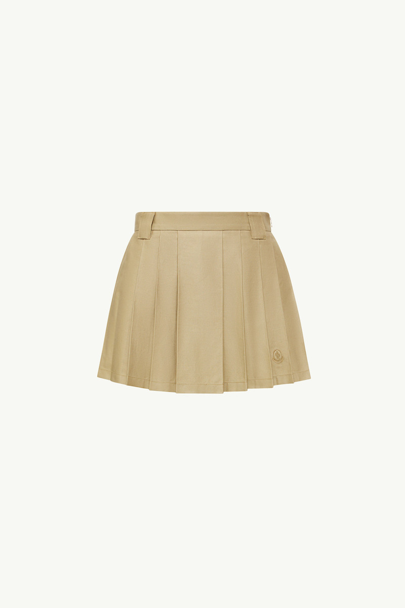 Pleated Cotton Blend Mini Skirt 1