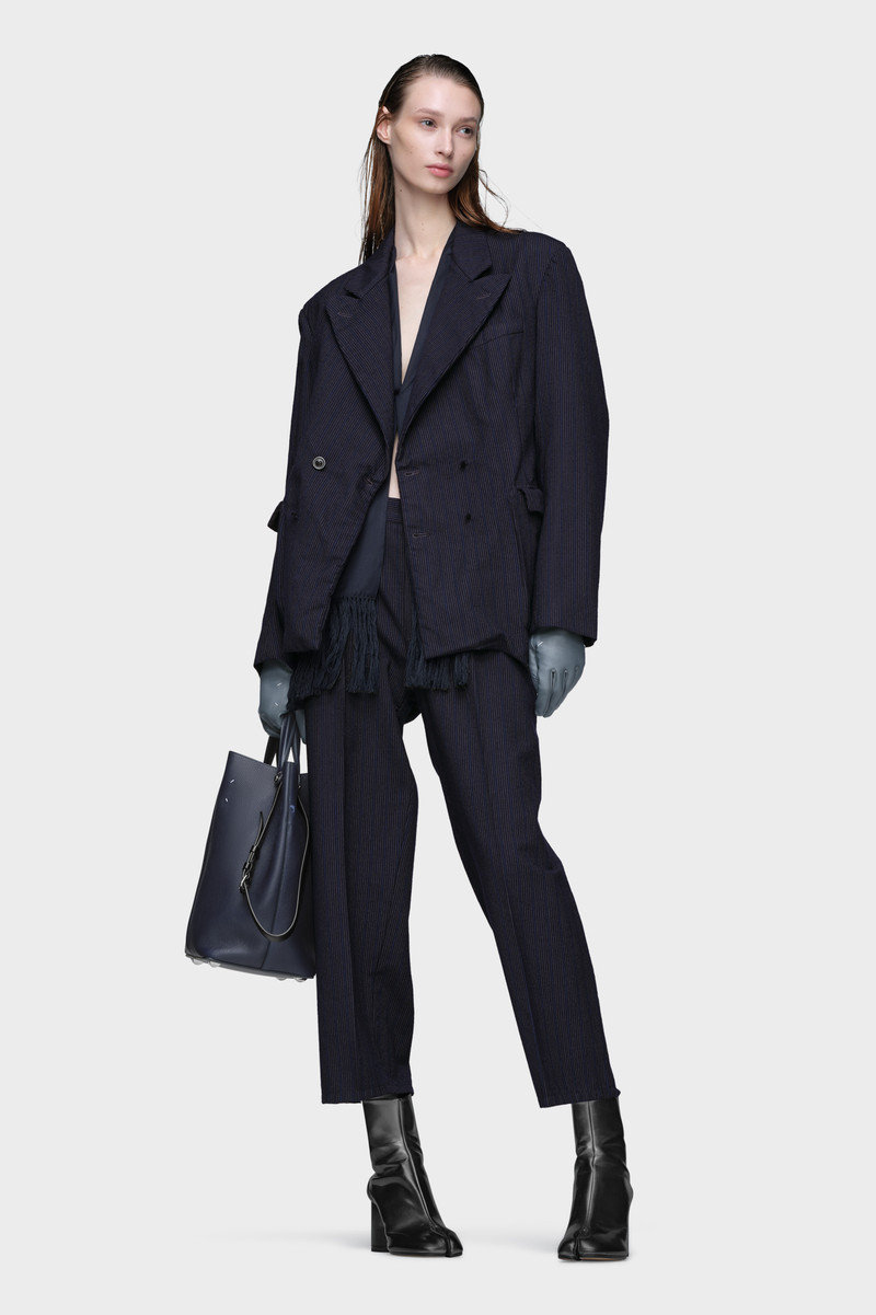 Pinstripe wool trousers 6